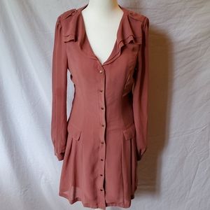 Long Sleeve Vintage Inspired Button Down Dress